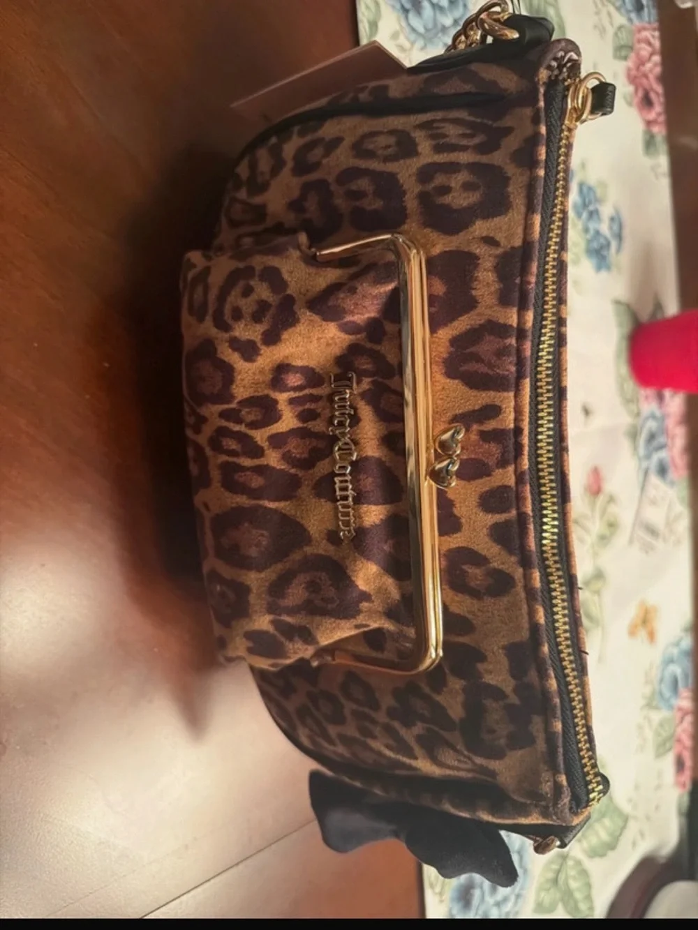 Juicy Couture Leopard Print Shoulder Bag in Brown and Tan